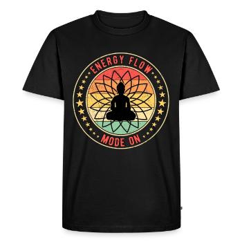 Reiki Energy Mode One - Men's Premium Organic T-Shirt - black - Front - Nico (187cm)