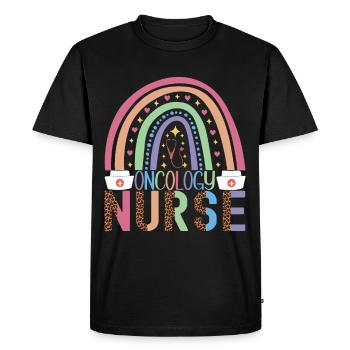Infirmière soignante - T-shirt Premium bio Homme - noir - Devant - Nico (187cm)