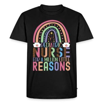 Infirmière soignante - T-shirt Premium bio Homme - noir - Devant - Nico (187cm)