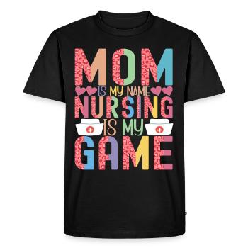 Infirmière soignante - T-shirt Premium bio Homme - noir - Devant - Nico (187cm)