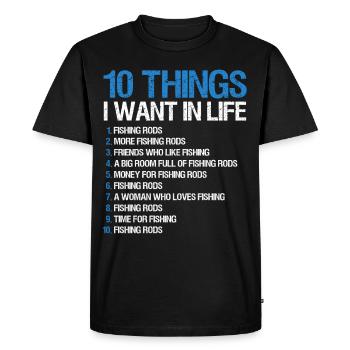 Pêche à la ligne Pêche - T-shirt Premium bio Homme - noir - Devant - Nico (187cm)