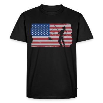 Pêche à la ligne Pêche - T-shirt Premium bio Homme - noir - Devant - Nico (187cm)