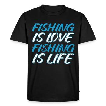 Pêche à la ligne Pêche - T-shirt Premium bio Homme - noir - Devant - Nico (187cm)