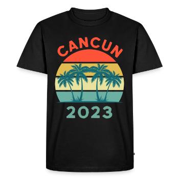 Cancun 2023 Mexico Summer Vacation, Cancun Retro - Men's Premium Organic T-Shirt - black - Front - Nico (187cm)