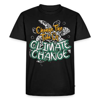 Change The Tide Of Climate Change - Men's Premium Organic T-Shirt - black - Front - Nico (187cm)