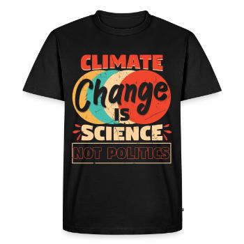 Climate Change Is Science Not Politics - Men's Premium Organic T-Shirt - black - Front - Nico (187cm)