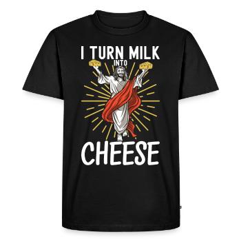 Amateurs de fromage Gouda - T-shirt Premium bio Homme - noir - Devant - Nico (187cm)