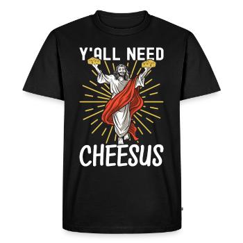 Amateurs de fromage Gouda - T-shirt Premium bio Homme - noir - Devant - Nico (187cm)
