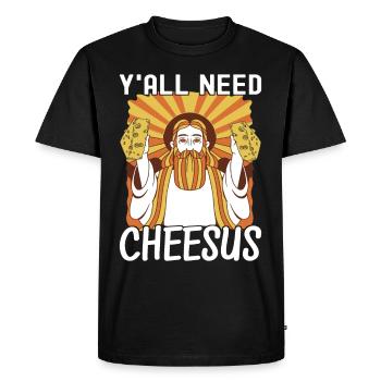 Amateurs de fromage Gouda - T-shirt Premium bio Homme - noir - Devant - Nico (187cm)