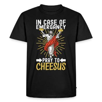 Amateurs de fromage Gouda - T-shirt Premium bio Homme - noir - Devant - Nico (187cm)