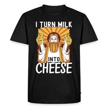 Amateurs de fromage Gouda - T-shirt Premium bio Homme - noir - Devant - Nico (187cm)