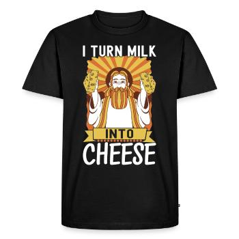 Amateurs de fromage Gouda - T-shirt Premium bio Homme - noir - Devant - Nico (187cm)