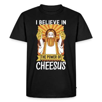 Amateurs de fromage Gouda - T-shirt Premium bio Homme - noir - Devant - Nico (187cm)
