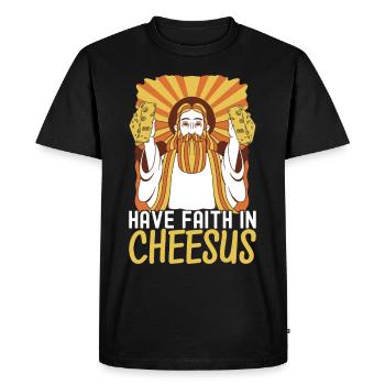 Amateurs de fromage Gouda - T-shirt Premium bio Homme - noir - Devant - Nico (187cm)
