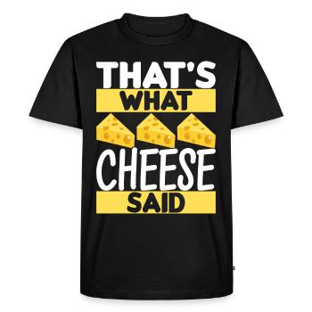 Amateurs de fromage Gouda - T-shirt Premium bio Homme - noir - Devant - Nico (187cm)