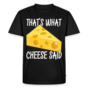 Amateurs de fromage Gouda - T-shirt Premium bio Homme - noir - Devant - Nico (187cm)