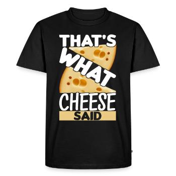 Amateurs de fromage Gouda - T-shirt Premium bio Homme - noir - Devant - Nico (187cm)