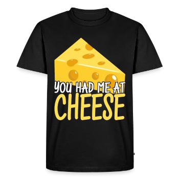 Amateurs de fromage Gouda - T-shirt Premium bio Homme - noir - Devant - Nico (187cm)