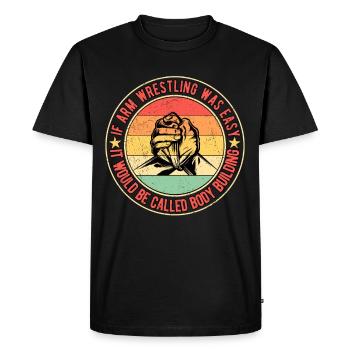 Bras de fer Bras de fer - T-shirt Premium bio Homme - noir - Devant - Nico (187cm)