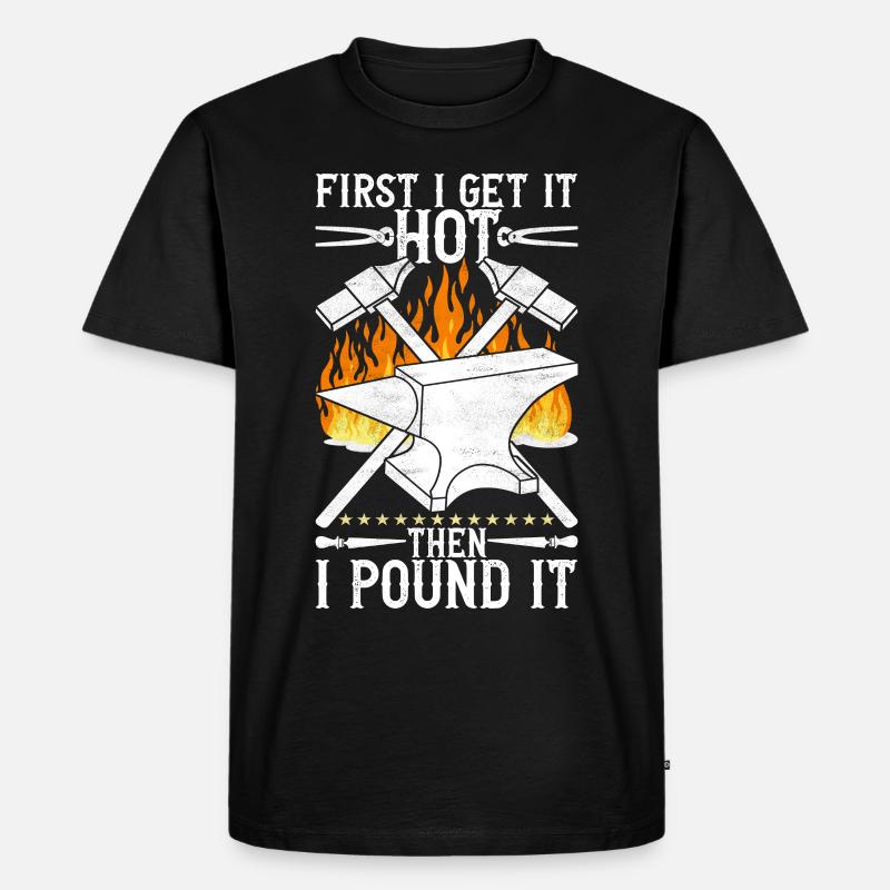 Blacksmith Forging Anvil - Men's Premium Organic T-Shirt - black