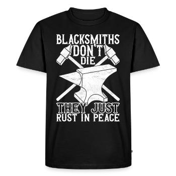 Enclume de forge forgeuse - T-shirt Premium bio Homme - noir - Devant - Nico (187cm)
