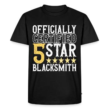 Enclume de forge forgeuse - T-shirt Premium bio Homme - noir - Devant - Nico (187cm)