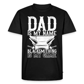 Enclume de forge forgeuse - T-shirt Premium bio Homme - noir - Devant - Nico (187cm)