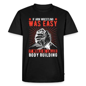 Bras de fer Bras de fer - T-shirt Premium bio Homme - noir - Devant - Nico (187cm)