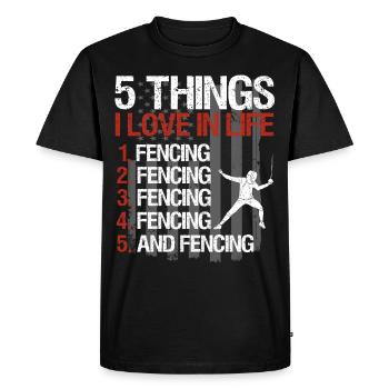 Escrime épée escrime duel idée cadeau - T-shirt Premium bio Homme - noir - Devant - Nico (187cm)