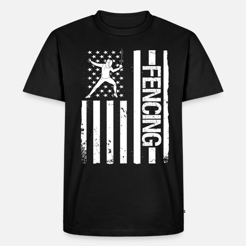 Fechten Degen Fechtduell Geschenkidee - Männer Premium Bio T-Shirt - Schwarz