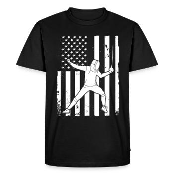 Escrime épée escrime duel idée cadeau - T-shirt Premium bio Homme - noir - Devant - Nico (187cm)