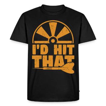 Id Hit That Darts - Men's Premium Organic T-Shirt - black - Front - Nico (187cm)