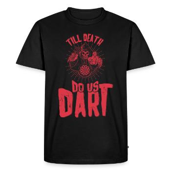 Till Death Do Us Dart - Men's Premium Organic T-Shirt - black - Front - Nico (187cm)