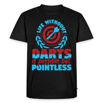 Life Without Darts Is Possible But Pointless - Men's Premium Organic T-Shirt - black - Front - Nico (187cm)