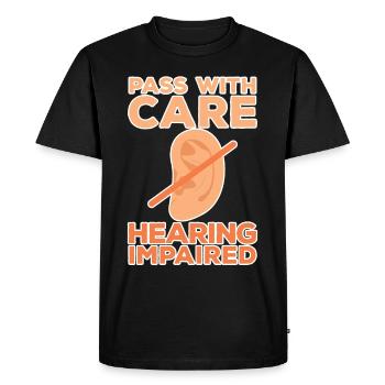 Pass With Care Hearing Impaired - Men's Premium Organic T-Shirt - black - Front - Nico (187cm)