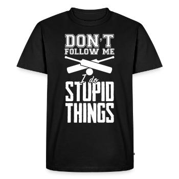 Blague de cricket Cricketers Balle de cricket - T-shirt Premium bio Homme - noir - Devant - Nico (187cm)