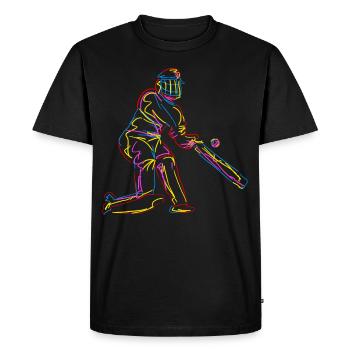 Cricket Sport Cricketers Cricket Ball - T-shirt Premium bio Homme - noir - Devant - Nico (187cm)