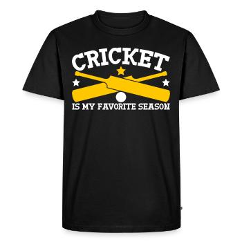 Saison de cricket Batte de cricket - T-shirt Premium bio Homme - noir - Devant - Nico (187cm)