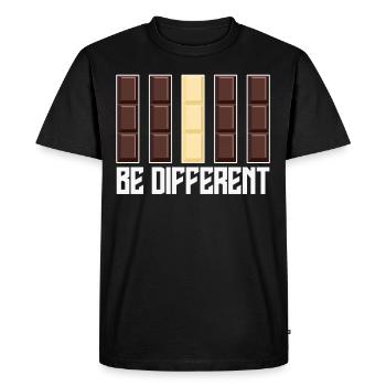 Chocolat Soyez différent Chocolat - T-shirt Premium bio Homme - noir - Devant - Nico (187cm)