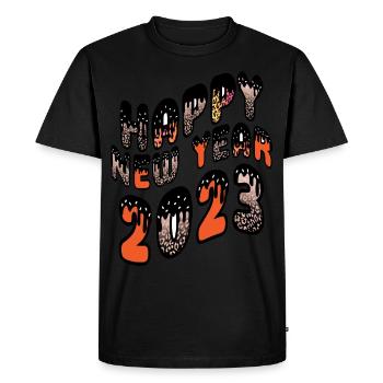 Joyeux Nouvel An 2023 Réveillon du Nouvel An Noël - T-shirt Premium bio Homme - noir - Devant - Nico (187cm)