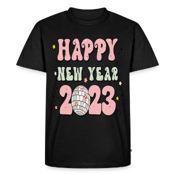 Joyeux Nouvel An 2023 Réveillon du Nouvel An Noël - T-shirt Premium bio Homme - noir - Devant - Nico (187cm)