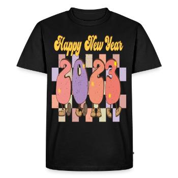 Joyeux Nouvel An 2023 Réveillon du Nouvel An Noël - T-shirt Premium bio Homme - noir - Devant - Nico (187cm)