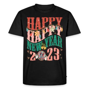 Joyeux Nouvel An 2023 Réveillon du Nouvel An Noël - T-shirt Premium bio Homme - noir - Devant - Nico (187cm)