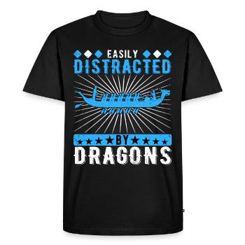 Dragon Boat Racing Dragon Boat facilement distrait - T-shirt Premium bio Homme - noir - Devant - Nico (187cm)
