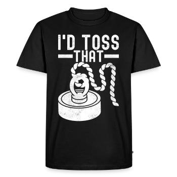 Magnet Fischer Magnet Pêche - T-shirt Premium bio Homme - noir - Devant - Nico (187cm)