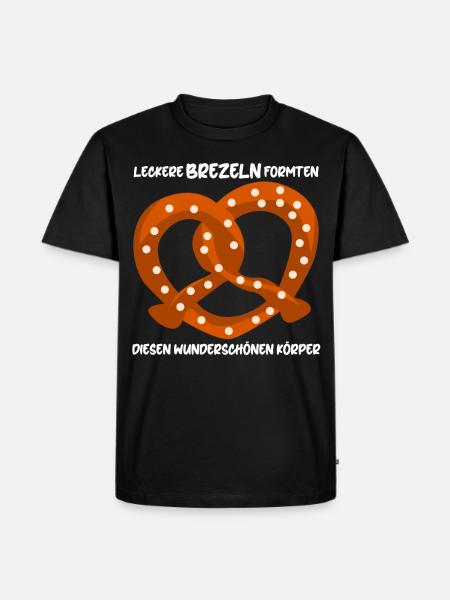 Brezeln Witz Bretzel - Männer Premium Bio T-Shirt - Schwarz