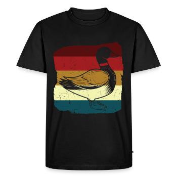 Vintage Duck Distressed Duck Hunter - Men's Premium Organic T-Shirt - black - Front - Nico (187cm)