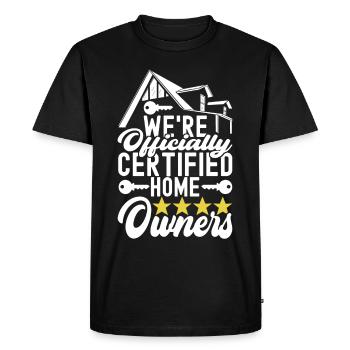 Achat d’une maison pour les propriétaires - T-shirt Premium bio Homme - noir - Devant - Nico (187cm)