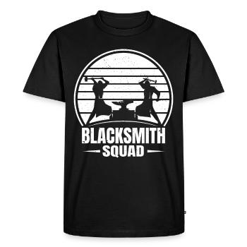 Idée cadeau Blacksmithing Anvil Blacksmith Squad - T-shirt Premium bio Homme - noir - Devant - Nico (187cm)