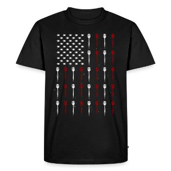 Joueur de fléchettes Fléchettes - T-shirt Premium bio Homme - noir - Devant - Nico (187cm)